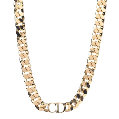 dior tag necklace gold|christian Dior gold chain necklace.